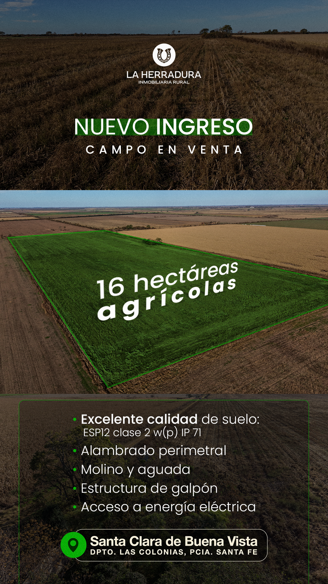 Santa Clara de Buena Vista 16 Has agrícolas - Campo en venta - NUEVO INGRESO